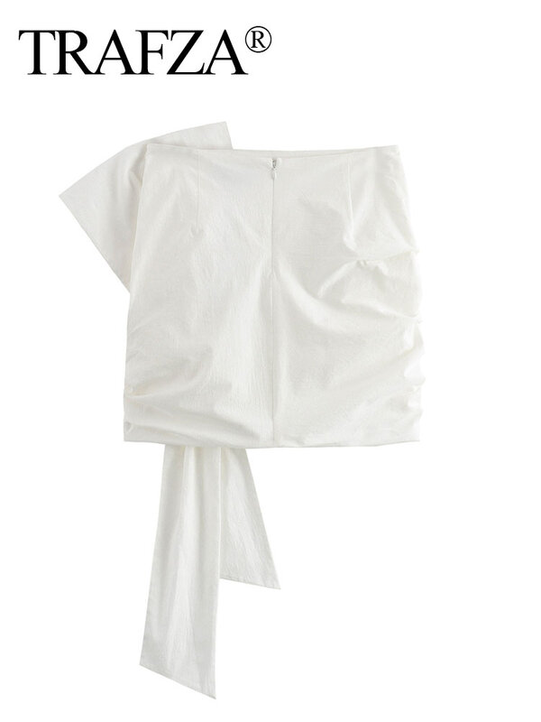Женская мини-юбка с завышенной талией и бантом, Y2K
