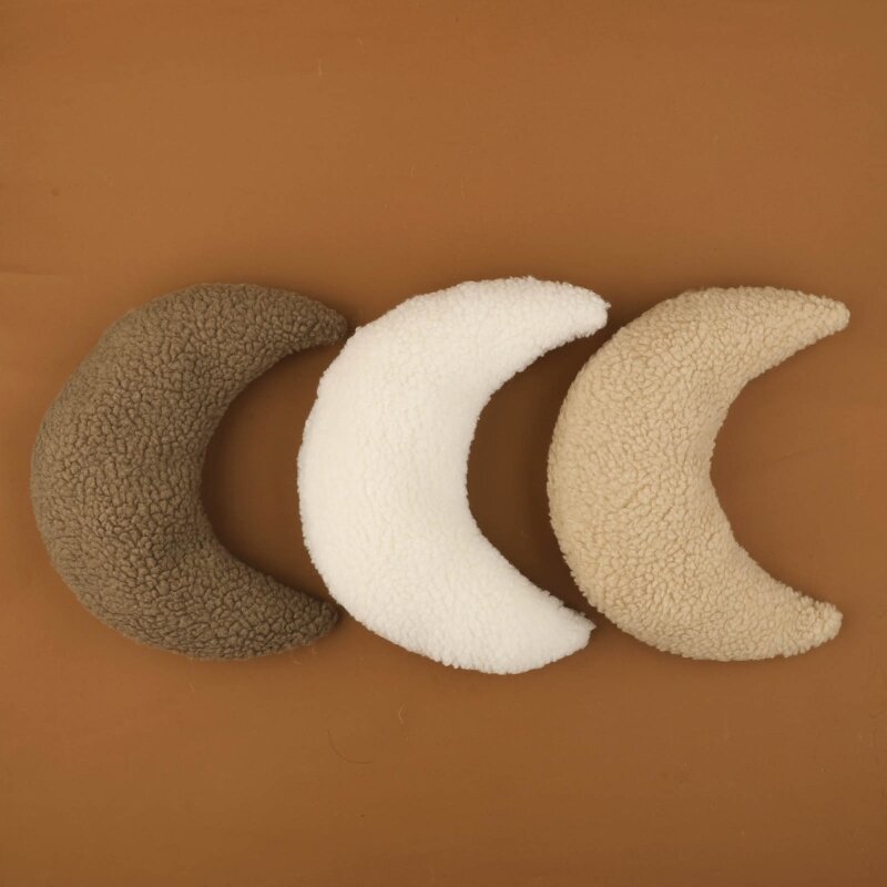 Versatile Baby Posing Pillow Moon Shaped Photography Accessory Newborns Photoshoots Assistant Head Cushion Plush Mat