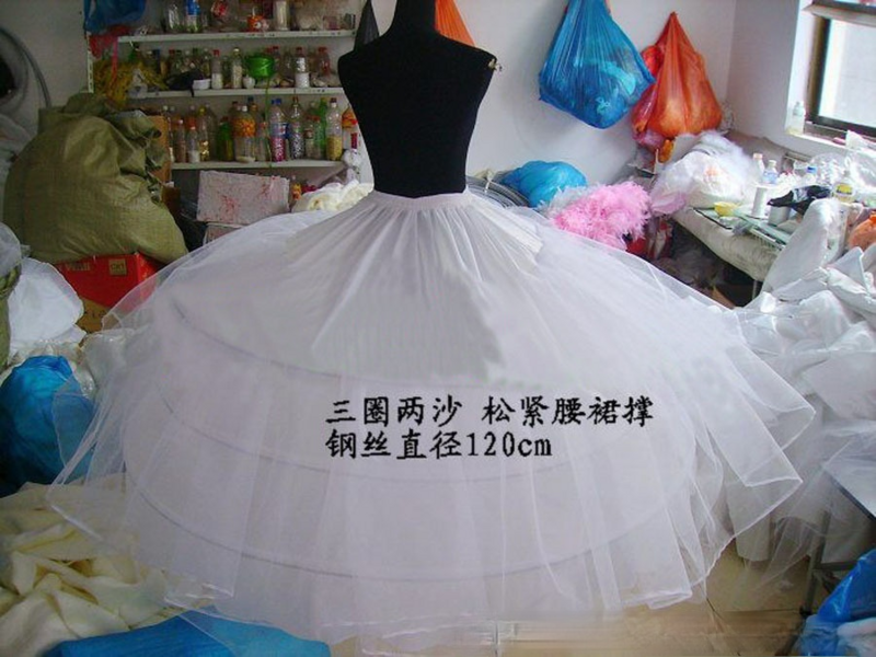Vestido Formal bullicio vestido de novia crinolina de Falda grande apoyo tres de acero de 2 Falda grande apoyo