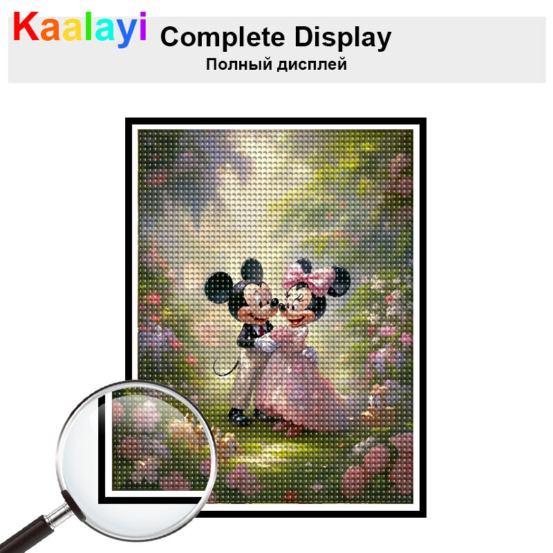 Disney-Mickey Mouse Cartoon Pintura Diamante, DIY 5D, Minnie Pictures, Mosaico, Broca completa, Presente do Dia dos Namorados, 135
