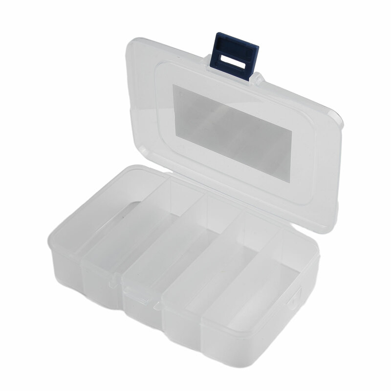 Caja de almacenamiento IC de tornillos de herramientas de plástico de 5 rejillas, caja de señuelos de pesca, organizador de manualidades, soporte de cuentas de piezas pequeñas, contenedor organizador