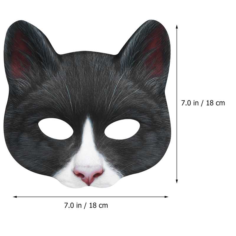 1Pc Halloween Cosplay Cat Mask Funny Carnival Mask Cat Face Cover Costume puntelli