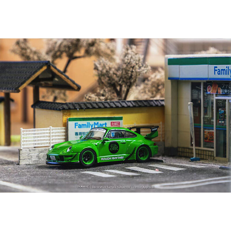 PreSale TW 1:64 RWB 993 Rough Rhythm Fuel Fest Student Driver Diecast Diorama Car Model Collection Miniature Tarmac Works