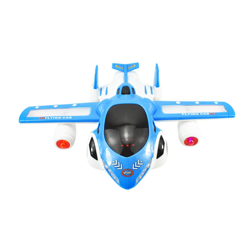 360 obrotowa automatyczna rozłożona deformacja skrzydła samolot samochód elektryczny uniwersalne światło muzyka model samolotu zabawka prezent świąteczny