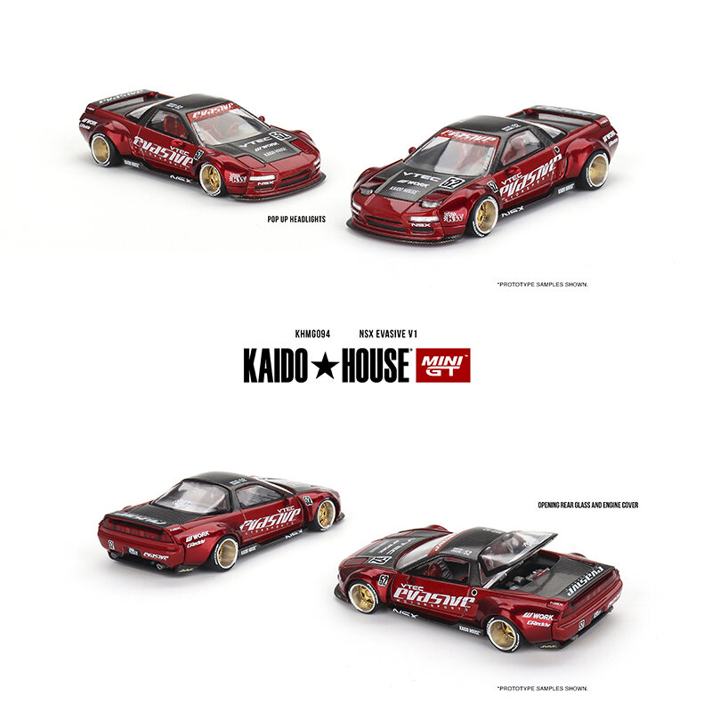 MINIGT KHMG094 tersedia 1:64 NSX evail opensive Hood Diecast Model mobil Kaido House