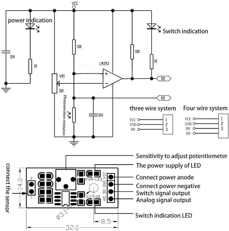 5 stücke LM393 Licht Erkennung Optische Empfindlich Widerstand Sensor Modul Lichtempfindliche Sensor für Arduino