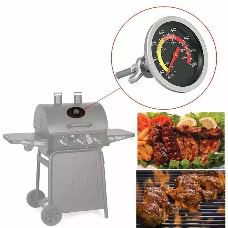 Barbecue Thermometer Smoker Grill Temperature Gauge Oven Temp Gauge 10~400℃ BBQ Cooking Food Probe Grill Oven Kitchen Tools
