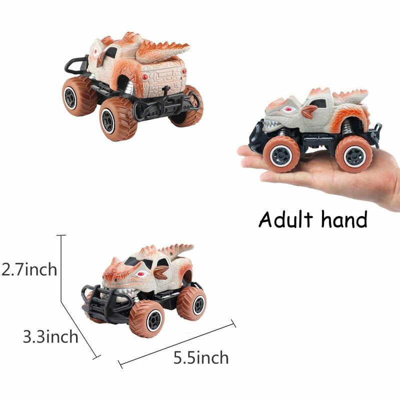 Mobil mainan dinosaurus RC skala 1/43 27MHz, mobil RC dinosaurus, kecepatan maksimal 9mph, truk Monster untuk hadiah ulang tahun balita