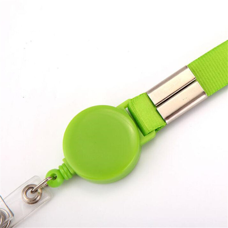 1pc Variety Colors Retractable Lanyard Neck Strap Badge Holder Credit Card ID Holders Name Card  Badge Clip  Office Supplies