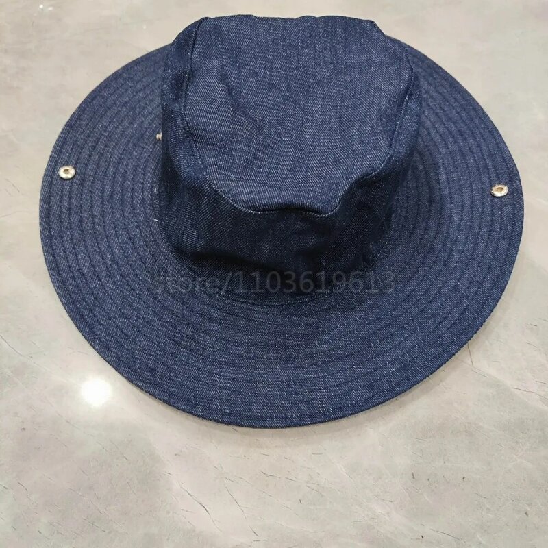 Chapéu de balde de algodão feminino com bordado de aba grande, boné esporte ao ar livre, design de pescador verão, moda retrô, 666114