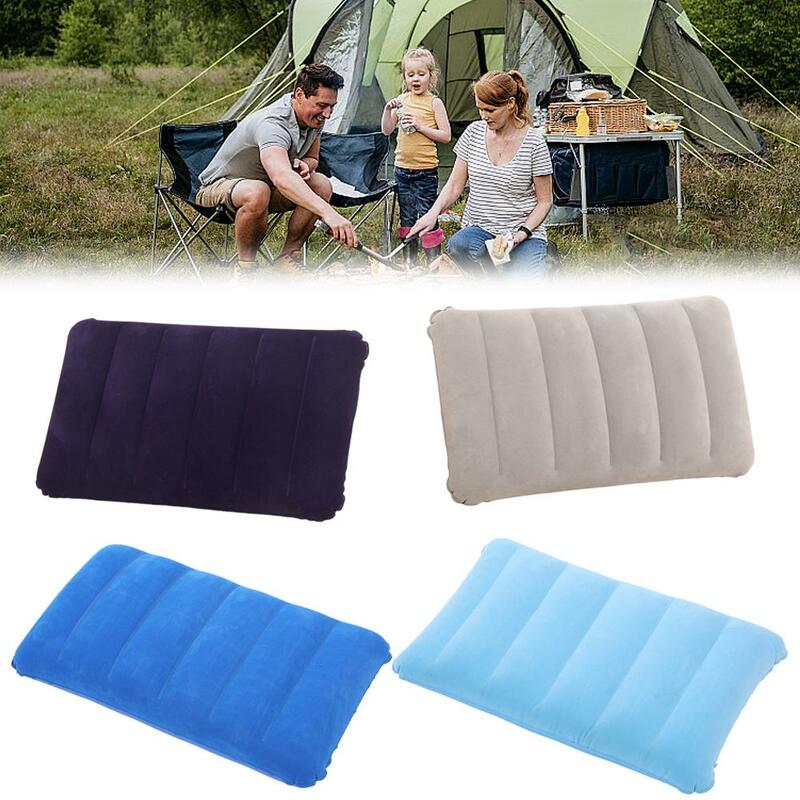 Hiking Beach Car Plane Air Pillows Head Rest Camp Gears Travel Pillow Portable Ultralight Inflatable PVC Nylon Square Pillow New