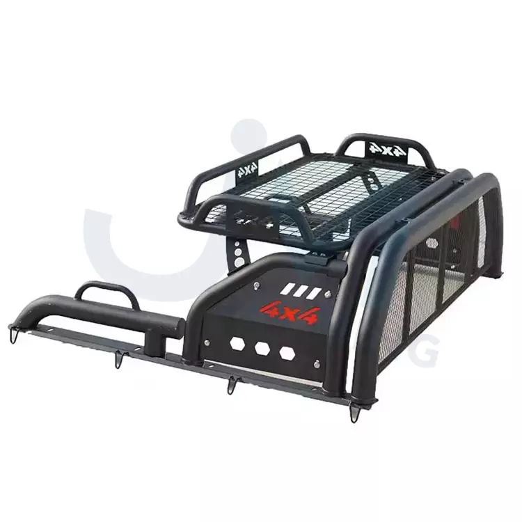 Custom Black Sports Roll Bar 4x4 Pickup Truck Roll Bar With Luggage Basket For Different Car Models
