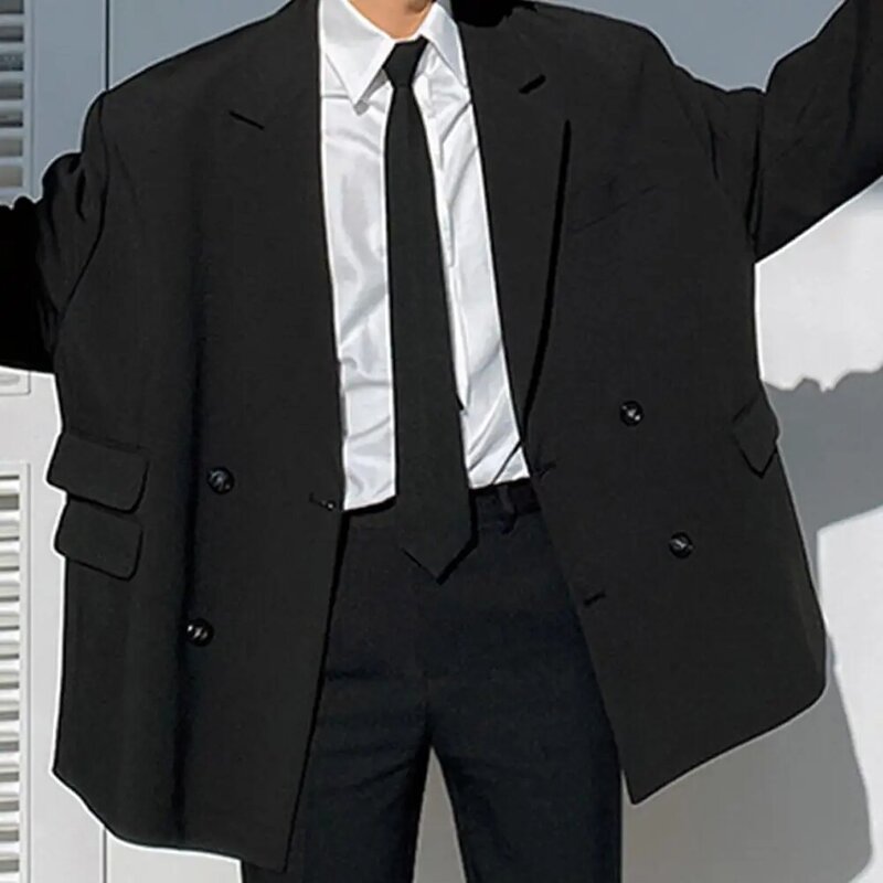 1 шт. черные простые Галстуки унисекс, эластичная форма, рубашка, костюм, галстуки, ленивый шейный галстук, мужские, женские, студенческие детали