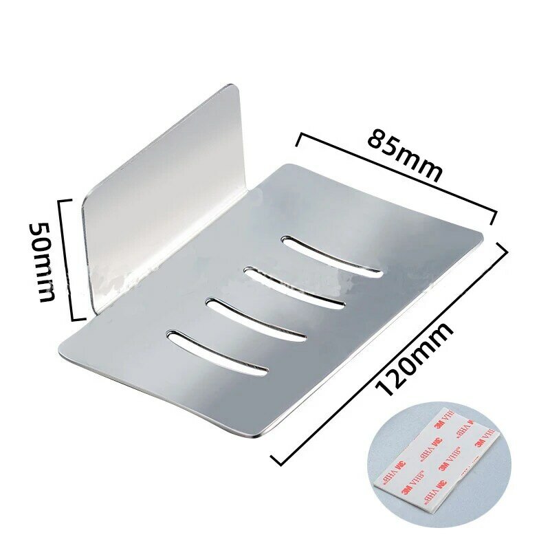 Soap Holder Bathroom Kitchen Accessories Wall Mounted Soap Dish Stainless Steel Washroom Organizer Tray Adhesive Household Stand