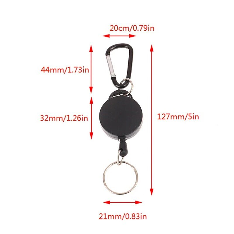 1pc Retractable Badge Reel for Name Tag Card Metal Pull Retracting Key Chain Ring for Id Card Holders Office Supplies