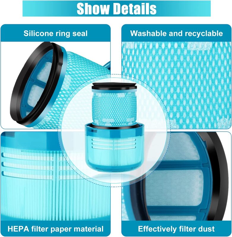 Zmywalny filtr Dyson V11 V15 z filtrem Hepa część wymienna do odkurzacza z filtrem akumulatorowym