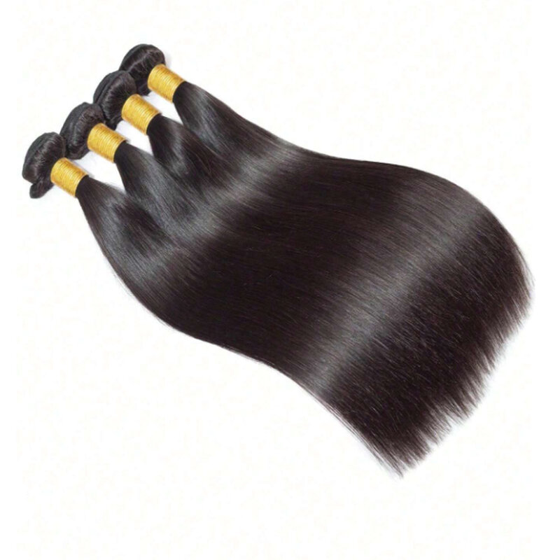 Fasci di capelli umani lisci con osso peruviano affare estensioni dei capelli vergini non trattati lungo spesso tessuto di capelli brasiliani economici naturali