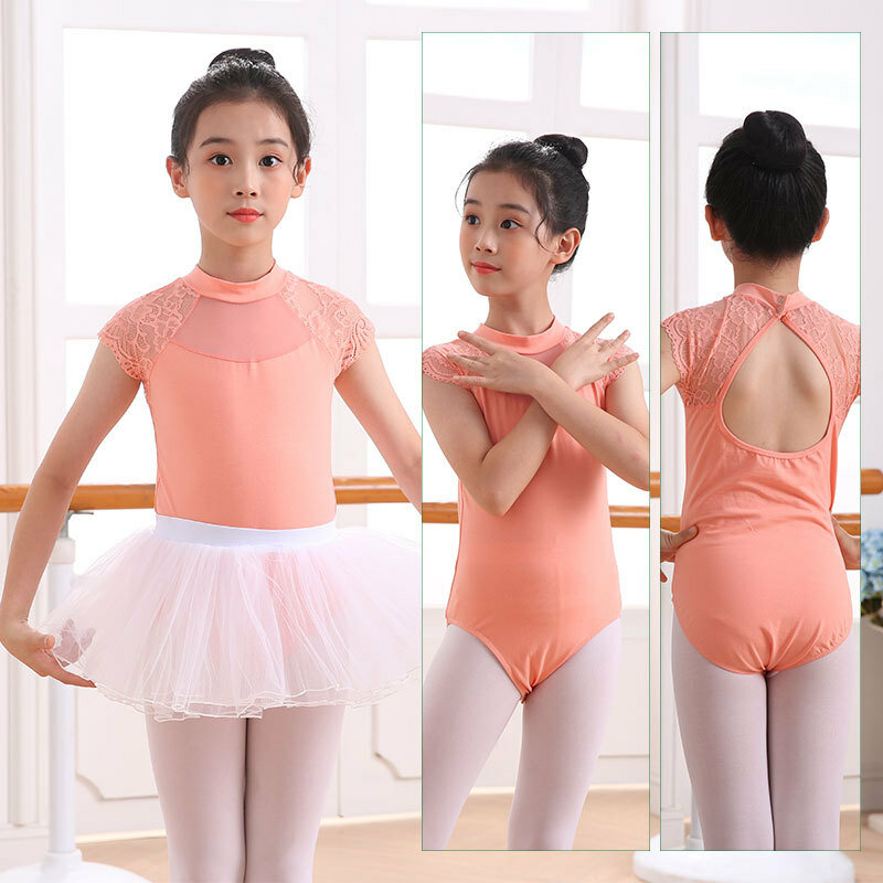 Bambino bambini ragazze balletto body top Costume balletto vestito bambini bambino pizzo Dancewear ginnastica ballerino abbigliamento
