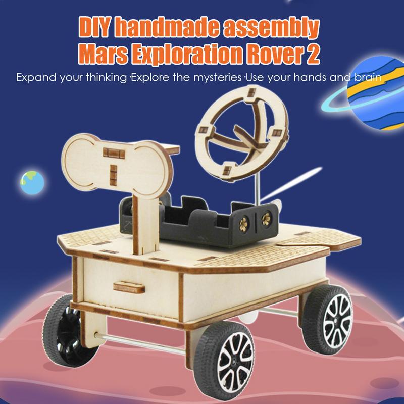 Wooden Mars Rover Wooden Science Toy Mars Rover DIY Parent-Child Interaction 3D Puzzle Toy For Kindergarten Living Room Bedroom