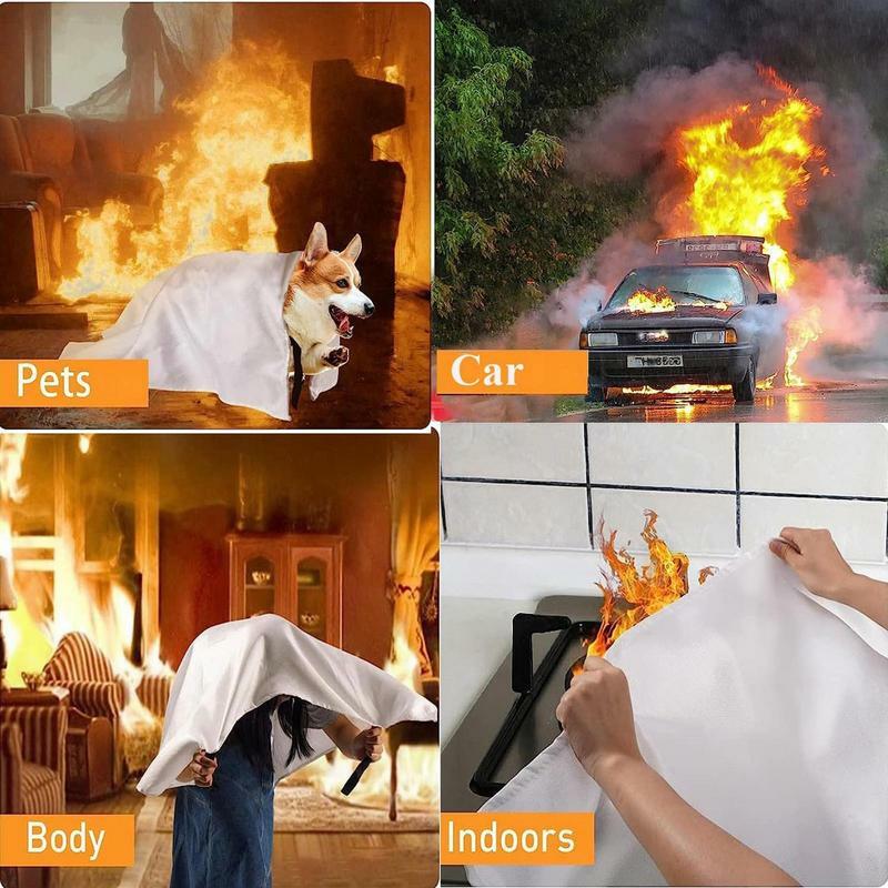 Fire Covering Blanket Fiberglass Fire Extinguishing Blanket With Handle Outdoor Cooking Supplies For Kitchen Cooking Car Camping