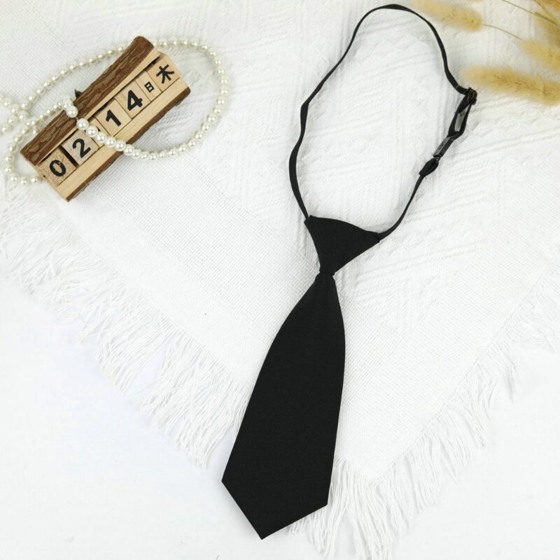 Cà vạt trường học nam Cà vạt cho trẻ cho đám cưới Cà vạt có khóa màu trơn