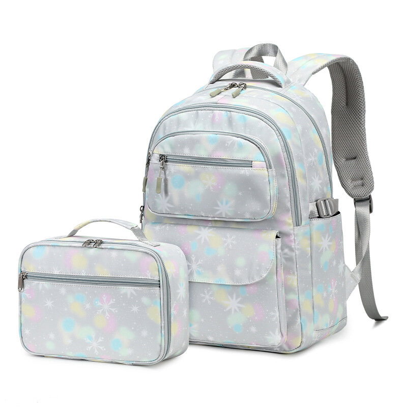 New Backpack Two Piece Wrap Printed Sweet Ladies Schoolbag Outdoor Waterproof Backpack 3PCS