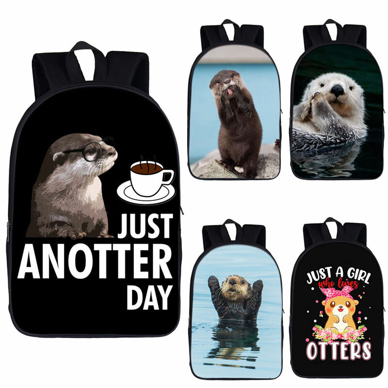 Funny Sea Otters zaino Kawaii Women borsa a tracolla per bambini da viaggio borse da scuola uomo zaini per Laptop Kids Daypack Bookbag