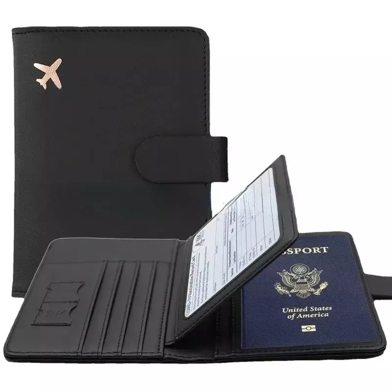 Обложка для паспорта из искусственной кожи для мужчин и женщин, дорожный Держатель для паспорта с Отделом для кредитных карт, искусственный кошелек, защитная обложка