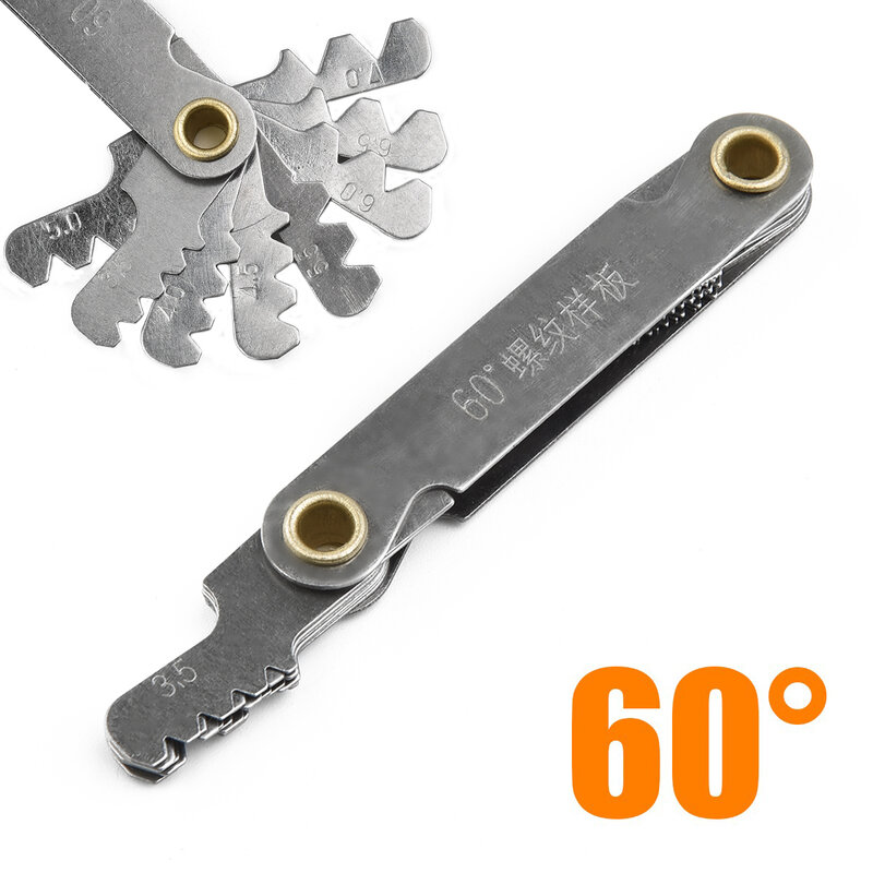 55/60 Degree Metric Inch Thread Plug Gauge Gear Tooth Screw Pitch Gauges Measuring Center Metrisch Thread Measurement Tools
