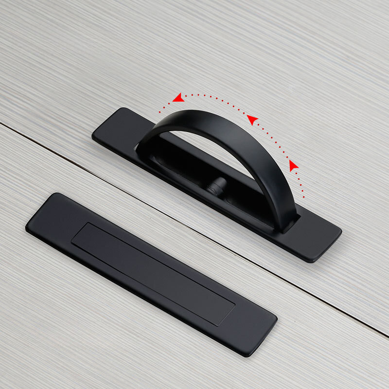 WEPICK 2PCS/SET Rotary Hidden Handle Recessed Tatami Handles Rotate Floor Cabinet Hidden Sliding Door Handles Mobile Hardware