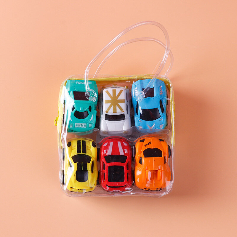 6pc/1set Kinder verpackt zurückziehen Fahrzeug Spielzeug Mini Simulation Trägheit Rennwagen Engineering Auto Modell Kinder Junge lustiges Spielzeug Geschenk
