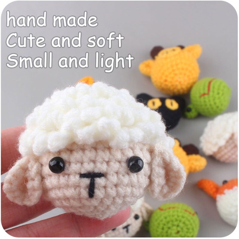 Crochet Animal fait à main pour tête, perles à tricoter, chaîne sucette pour bébé, accessoires à croquer, anneau pour