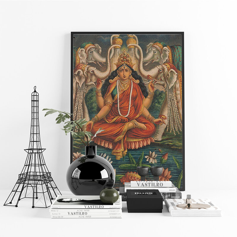 อินเดียศาสนา Art พิมพ์โปสเตอร์ Vintage ฮินดูพระพุทธรูปพระเจ้าภาพ Faith ผ้าใบภาพวาดตกแต่งห้องนอน