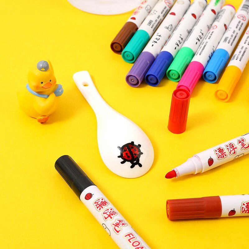 Mágico Água Flutuante Pintura Escova, Whiteboard Markers Pen, Suspensão Crianças Brinquedos Educativos, 8 Cores, 12 Cores