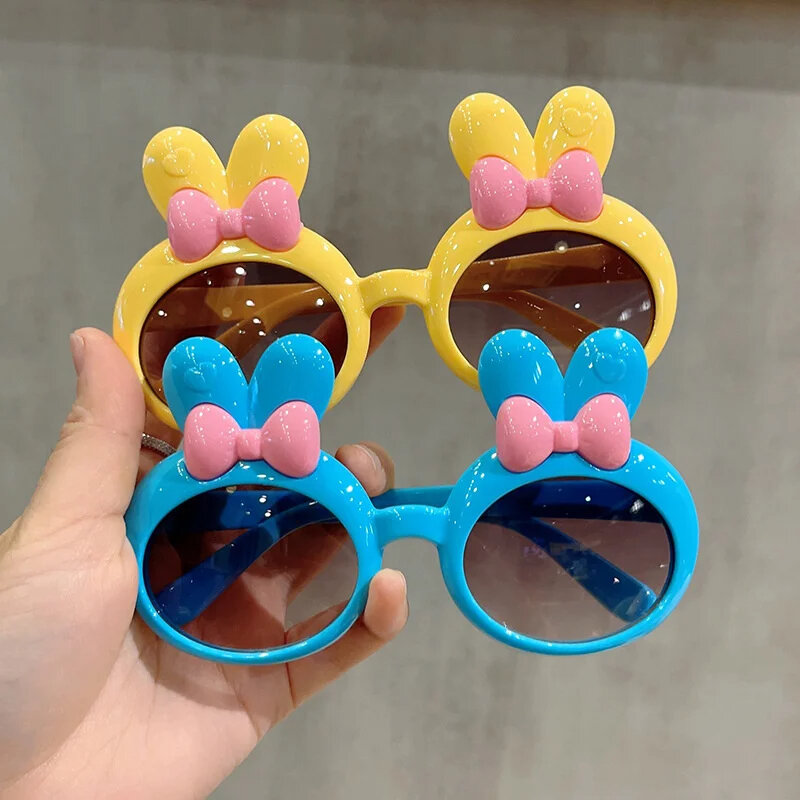 Cartoon Rabbit Ears Bow Decoration Óculos de sol para crianças, Óculos de sol, Rosa, Baby, Fofos, Fotografia, Novo, 2024