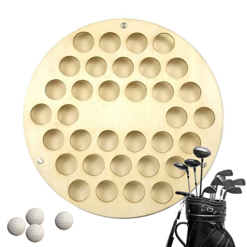 Golf Ball Case 34 Holes Creative Wood Golf Ball Holder Racks Golf Ball Collection Display Farmhouse Decor Wall Bar Shelf For