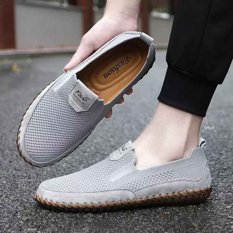 Nieuwe Zomer Mesh Heren Casual Schoenen Ademende Outdoor Loafers Mode Plus Size Zomer Herenschoenen Heren Flats Comfortabele Sneakers