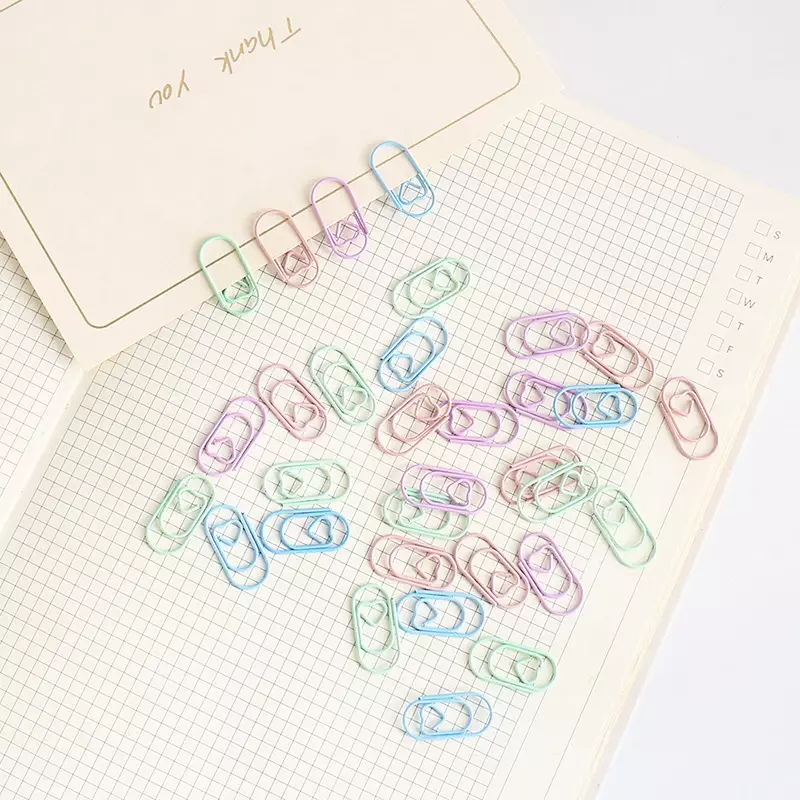 50 buah klip kertas hati CINTA Mini Macaron warna foto penahan tiket klip Binder buku catatan perencana pembatas buku perlengkapan kantor