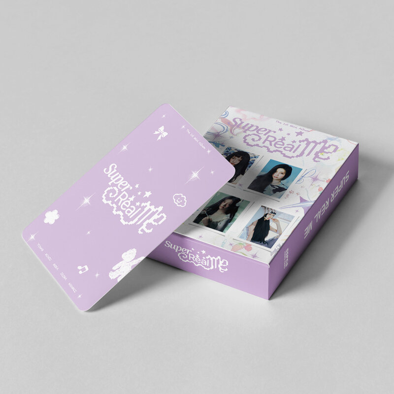 Kpop ILLIT Album SUPER REAL ME Photocards 55pcs/Set Moka Iroha High Quality HD Korean Style Coated LOMO Card Fans Collection