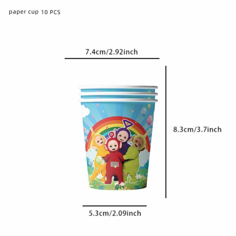 Teletu bbies Theme Birthday Party Decoration Supplies Cup Plate Kids Girl Favors Birthday Decor Disposable Tableware Set