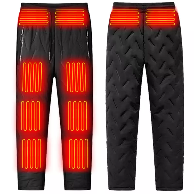 Мужские теплые брюки с эластичной талией, спортивные брюки с USB-подогревом, лыжные, рыболовные, мотоциклетные уличные повседневные термобрюки размера плюс 6XL