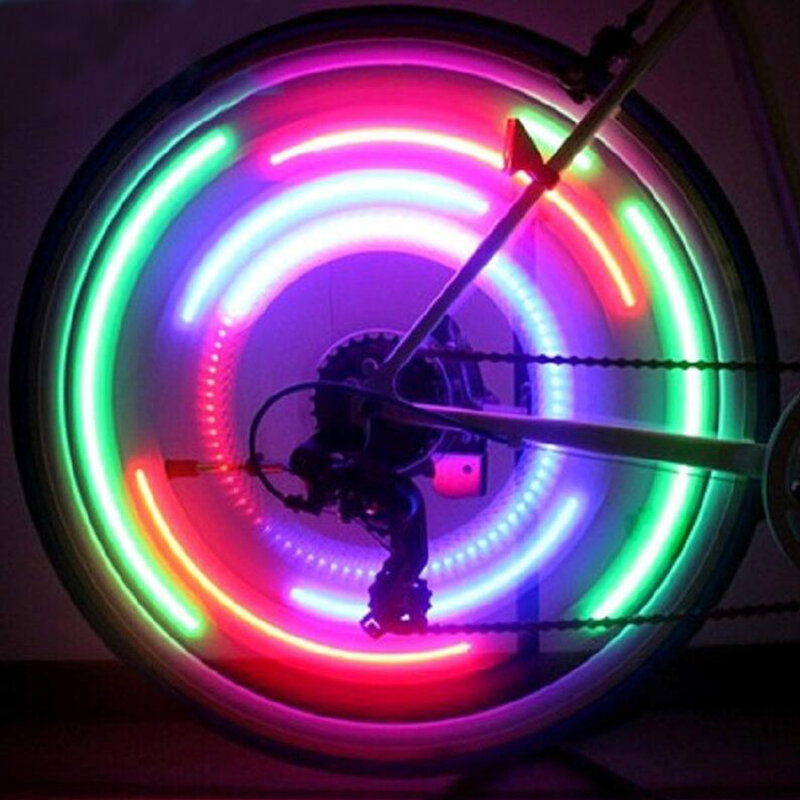 3 modos de rueda de bicicleta luz de radio LED neón impermeable bicicleta luz de advertencia de seguridad fácil de instalar accesorios de bicicleta con batería