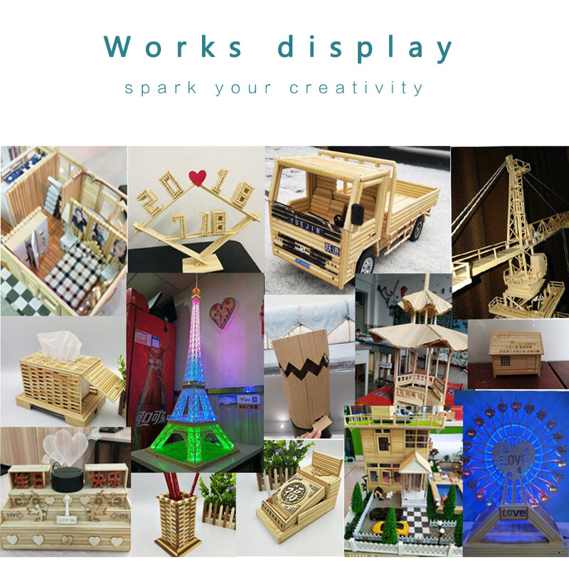 50PC Multisize płaskie kijki bambusowe DIY drewno rzemiosło materiał rzemieślnicze materiały Handmade model budynku materiały 30cm długości