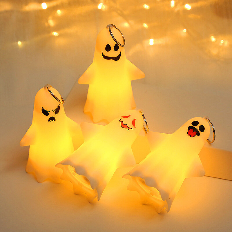 Halloween LED Night Light Portable Ghost Hanging Lantern Ornament Halloween Party Props For Home Table Lamp Decoration Supplies
