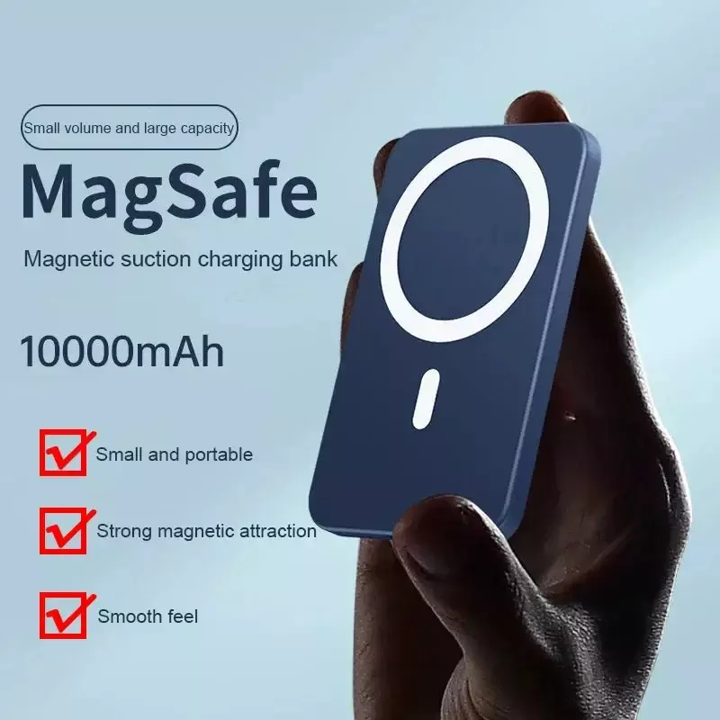 Cargador inalámbrico portátil de 30000mAh, paquete de batería magnética externa de repuesto auxiliar Macsafe, Banco de energía para iphone