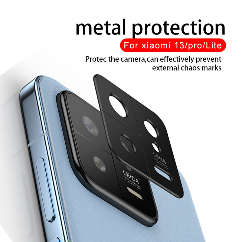 2Pcs Aluminum Alloy Camera Films for Xiaomi 13 Pro 13 Lite 13 Phones Protective Lens Background Full Cover Water-Proof