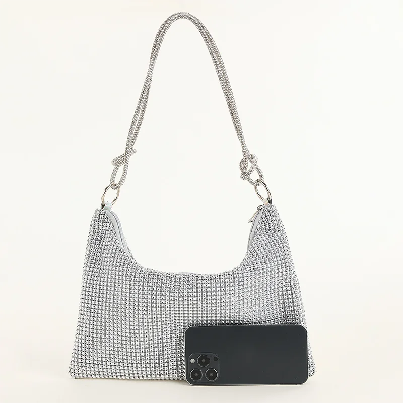 Damen handtasche Luxus glänzende Strass Tasche Retro Mini Hobo Abend party quadratische Umhängetasche Mode Nachricht Tasche Telefon Paket