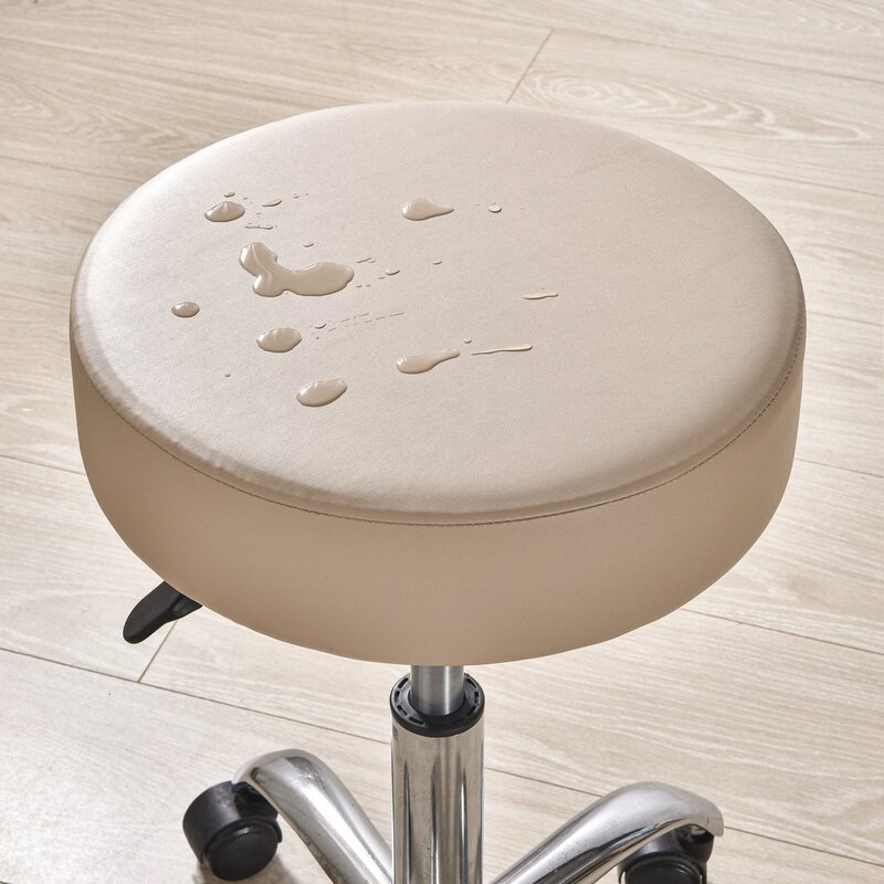 Funda de cuero PU para silla redonda, Protector impermeable a prueba de polvo para asiento de Bar, taburete, hogar, restaurante, Hotel, banquete