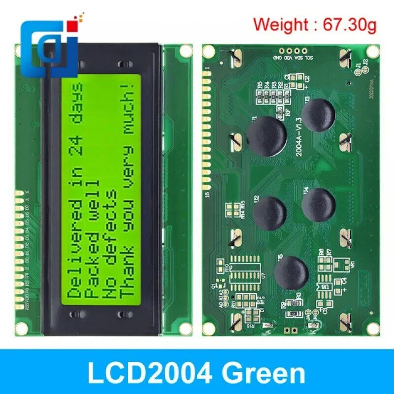 Arduino,jcd,lcd2004,i2c,2004, 20x4,2004a,青と緑の画面用のシリアルインターフェイスアダプターモジュール,hd44780文字