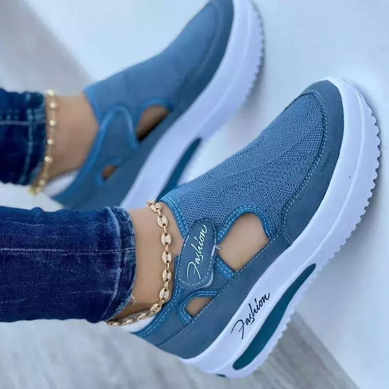 Zapatillas Mujer sepatu kets wanita 2023, Sepatu Sneakers Platform kasual bersirkulasi desain olahraga vulkanisir modis
